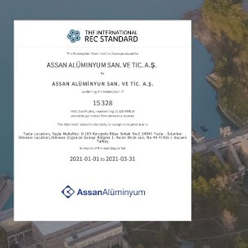 Assan Alüminyum I-REC Sertifikası