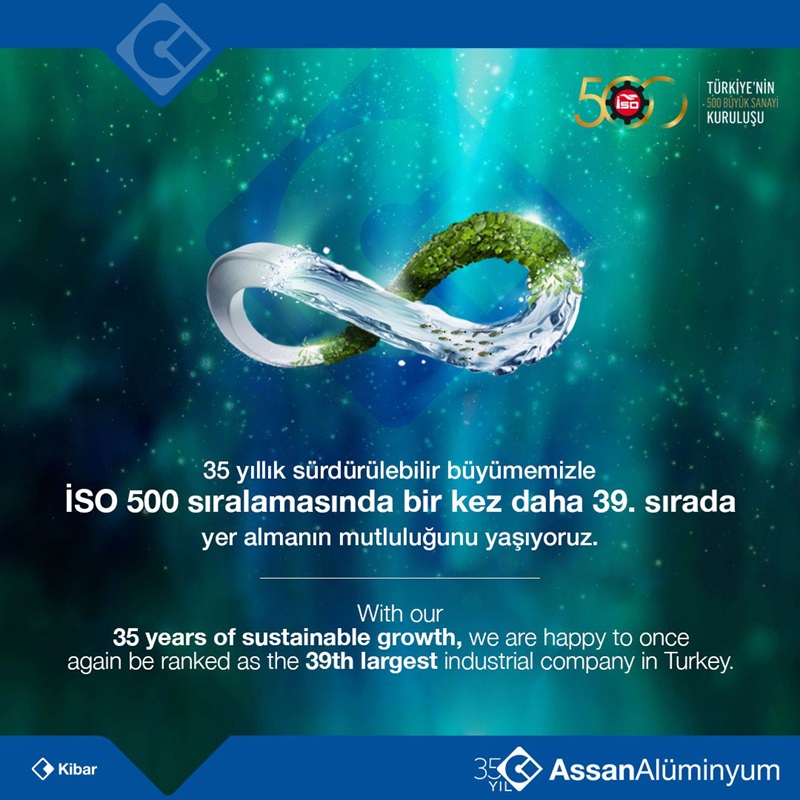 Assan Alüminyum Türkiye'nin En Büyük 39. Sanayi Kuruluşu